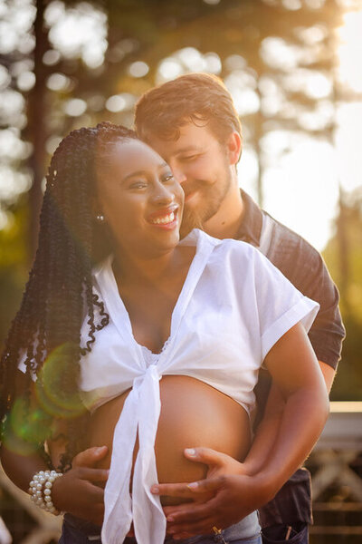 Romantic maternity couple portraits captured in Atlanta