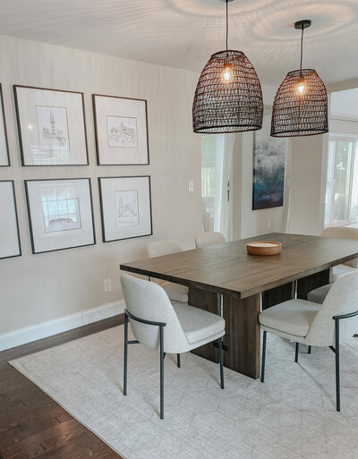 a collection of dining rooms designed by peace and pine designs