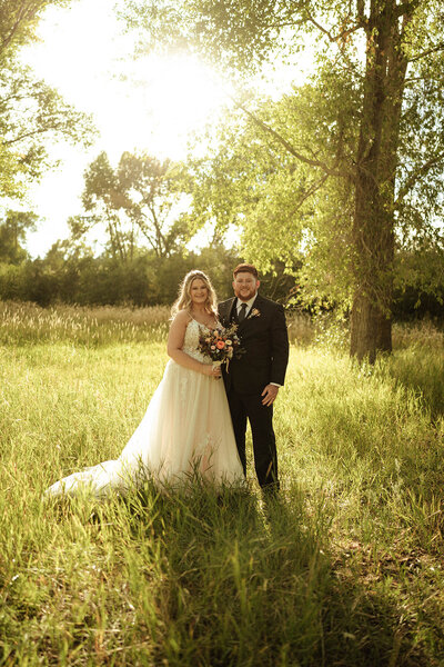 bride and groom at outdoor wedding venues