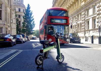 Green Go-Bike M2 in the streets of London England