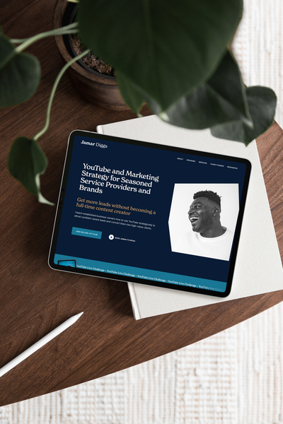 Youtube consultant Squarespace website mockup for Jamar Diggs