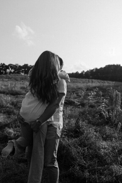 romantic field engagement photos in New England