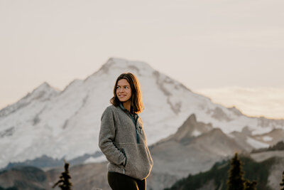 Luccia Grace Photography during sunset at Mt Baker in the North Cascades