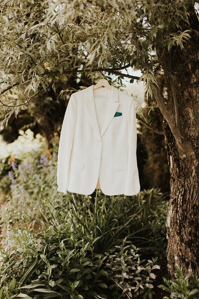 Picture of bride’s suit jacket