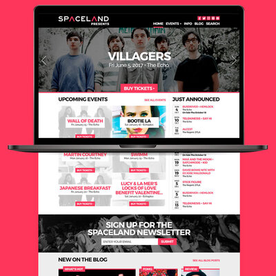 Spaceland Presents Custom Website Design