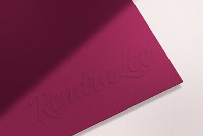 A logo for Kendra Lee on the bottom of a business card.