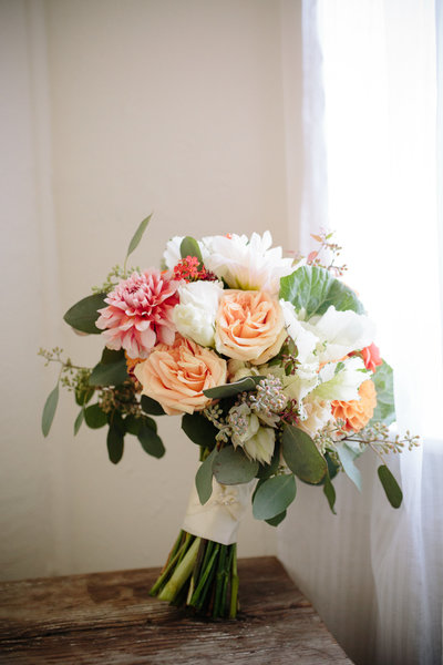 Wedding photograph of flowers at Cornerstone Gardens in Sonoma