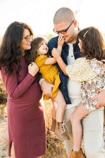 family playing together at Scottsdale family photo session