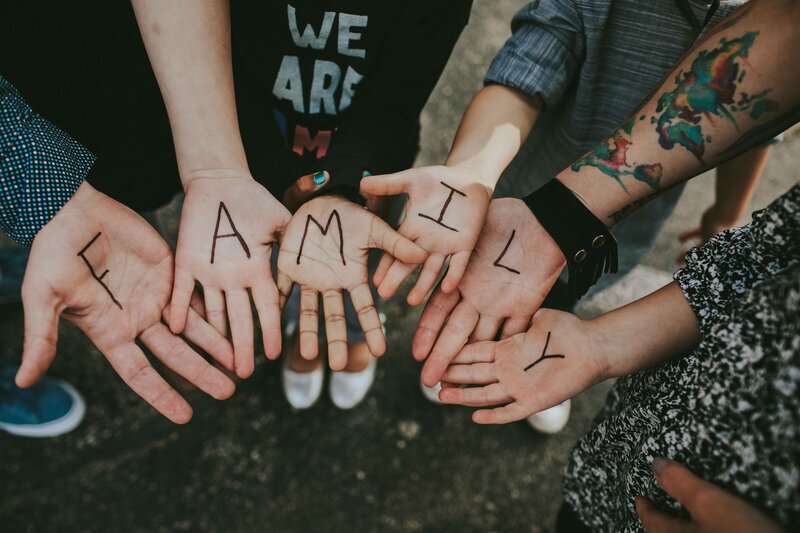 hands with family written on them