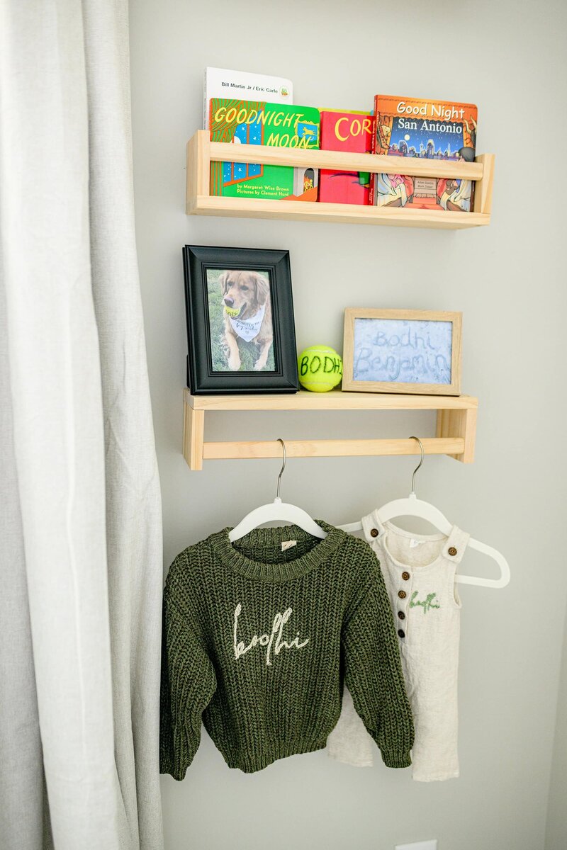 detail photos of newborn nursery  in waxhaw home