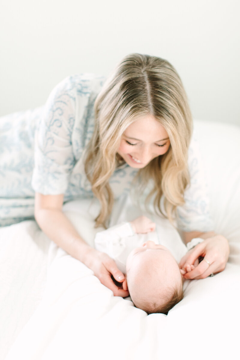 Mother and baby, in home annapolis newborn session