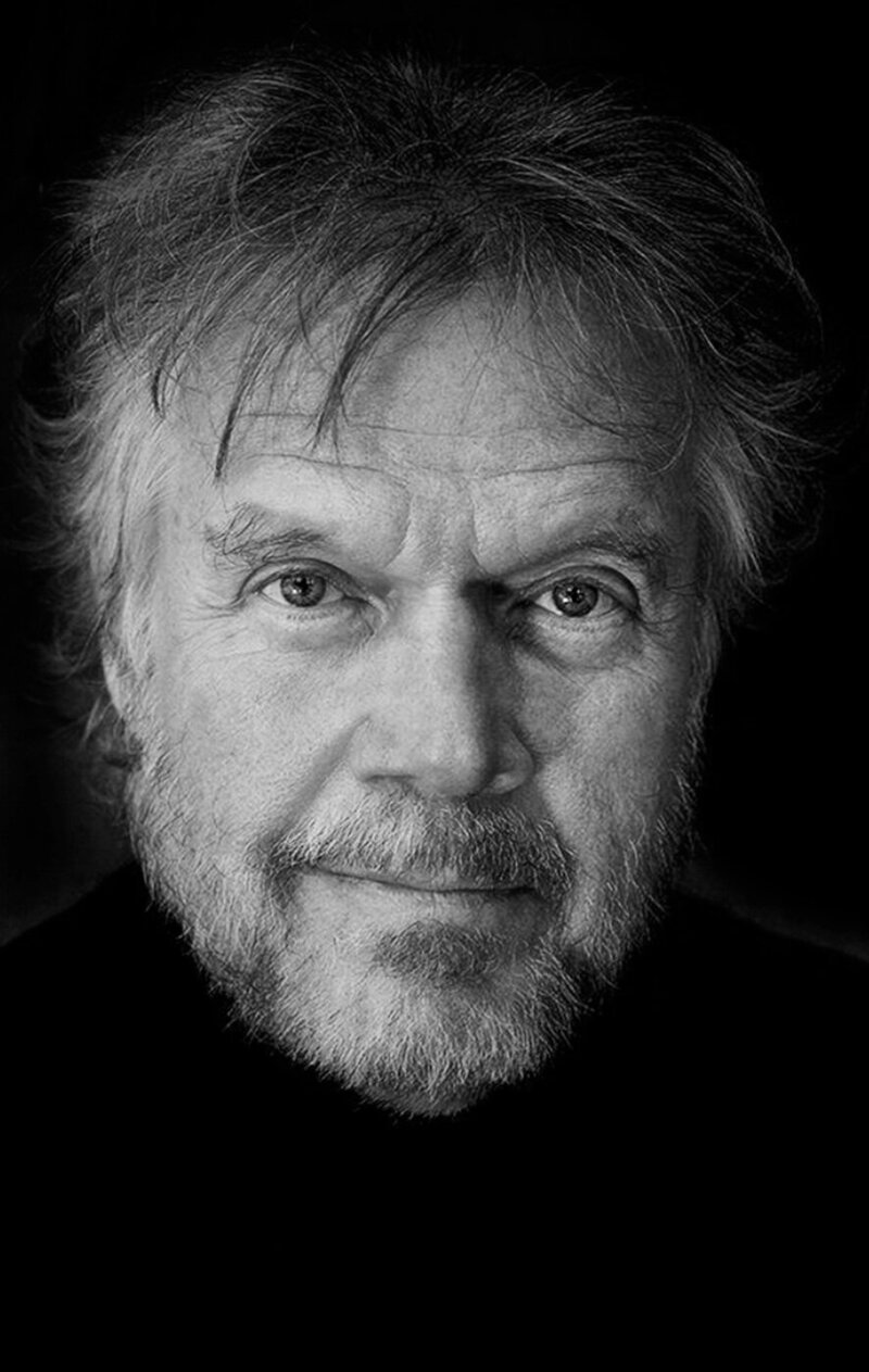 Randy Bachman black and white portrait closeup headshot