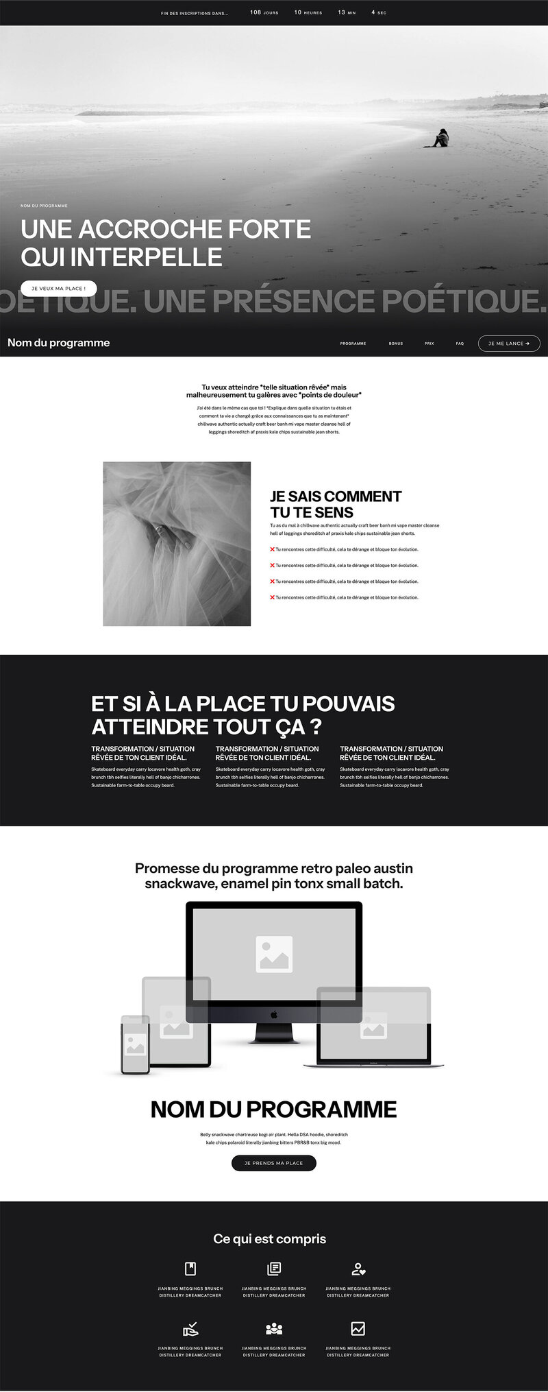 Capture d'écran du template de site Internet Showit Ash