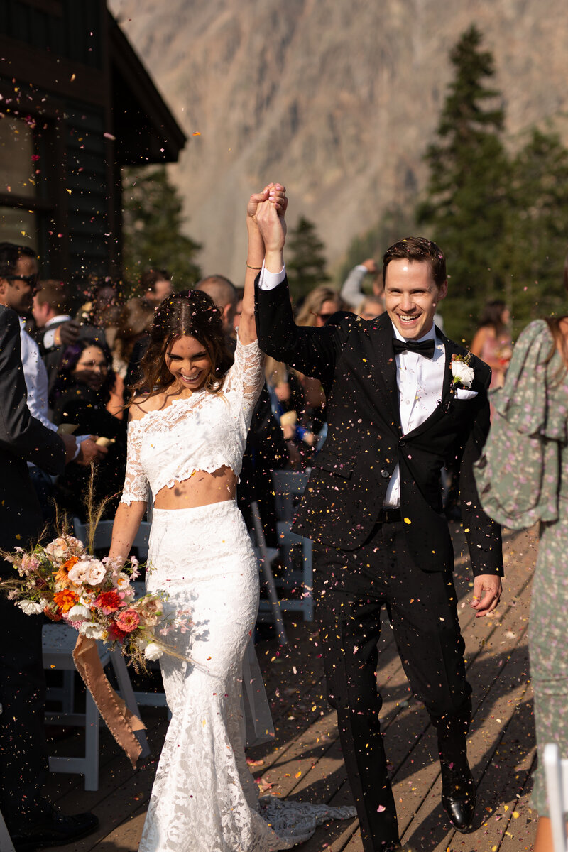 just married in the rocky mountains