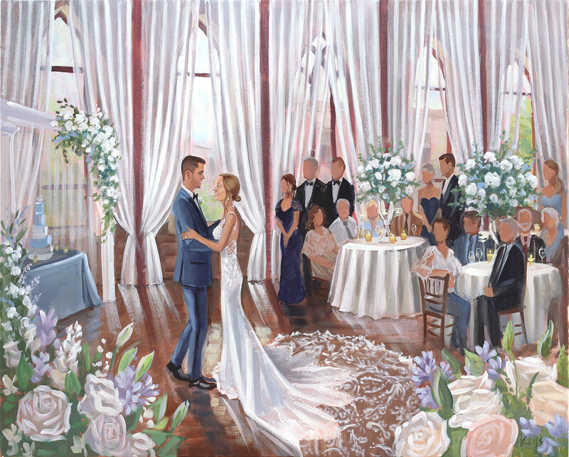 Live Wedding Paintings by Ben Keys | Savannah and JD, Brooklyn Arts Center, Wilmington, NC, web