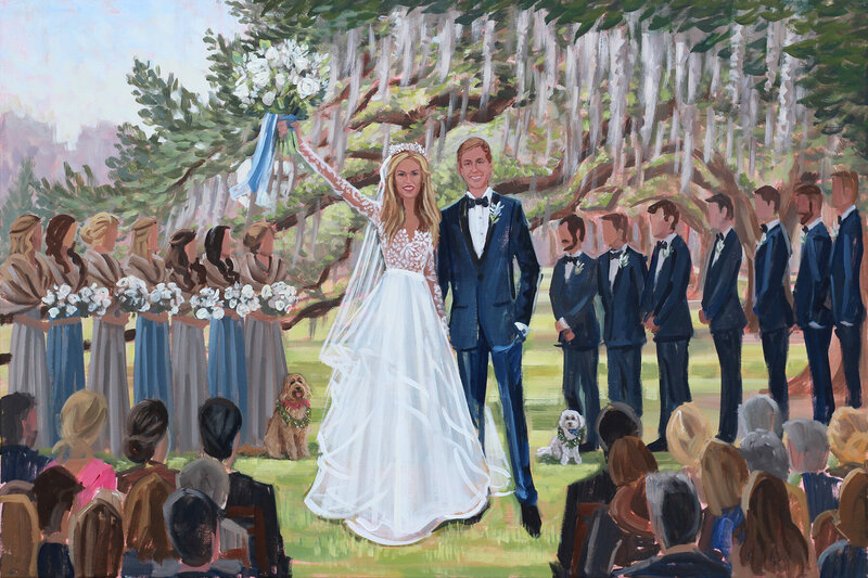 Live Wedding Paintings by Ben Keys | Charleston, Boone Hall Plantation