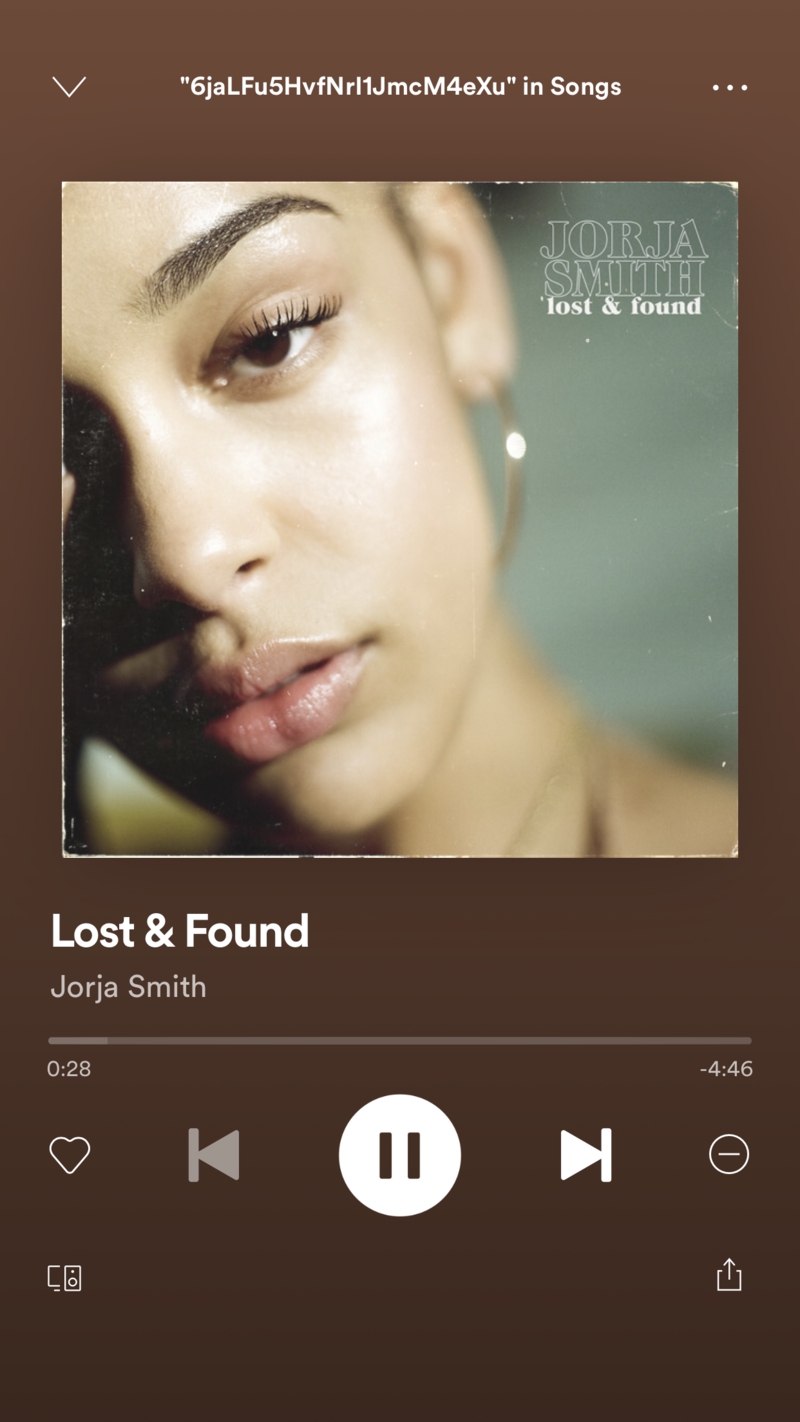 Album Cover for Song Lost & Found by Jorja Smith on Spotify