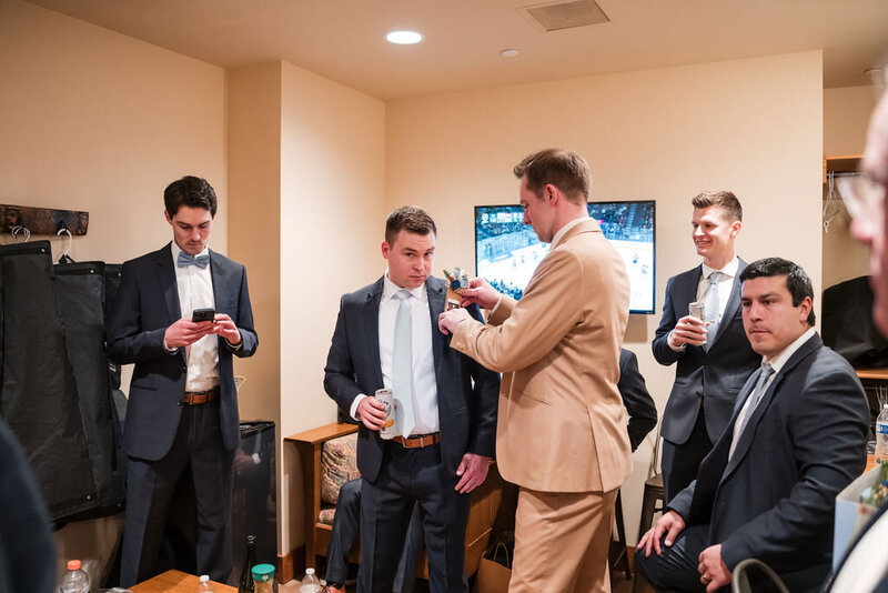 groomsmen getting ready at barnwood events in madison, winconsin.