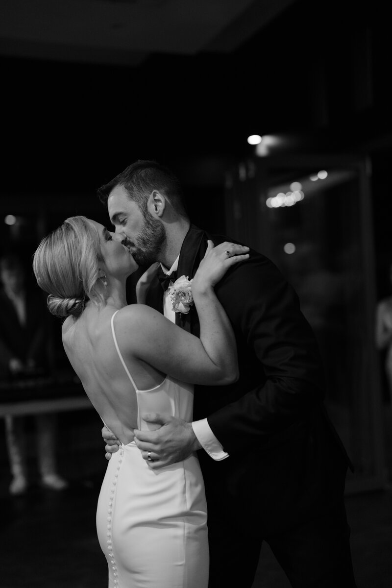 Cinematic wedding photography captures the couple's tender moment, at the Boilermaker House in Melbourne.