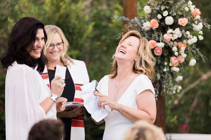 Maria and Carol's wedding at Spencer's Restaurant in Palm Springs photographed by photographer Ashley LaPrade.