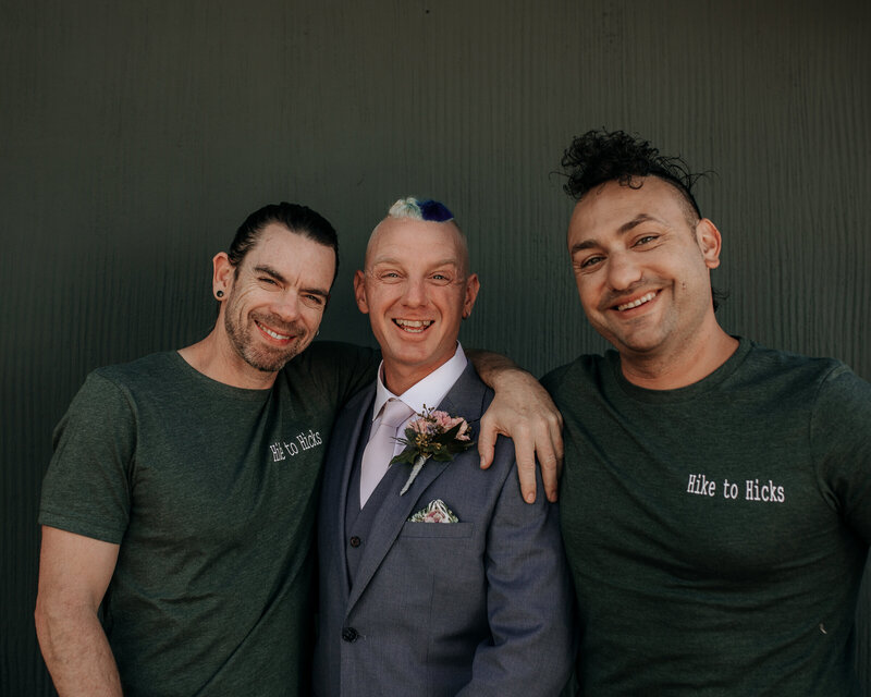 groom and his best friends on the wedding day