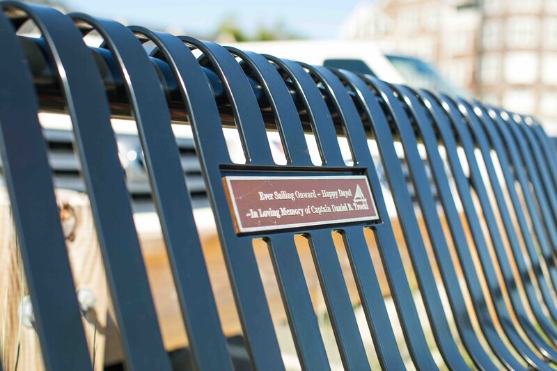 Photo of memorial bench in Jamestown, RI