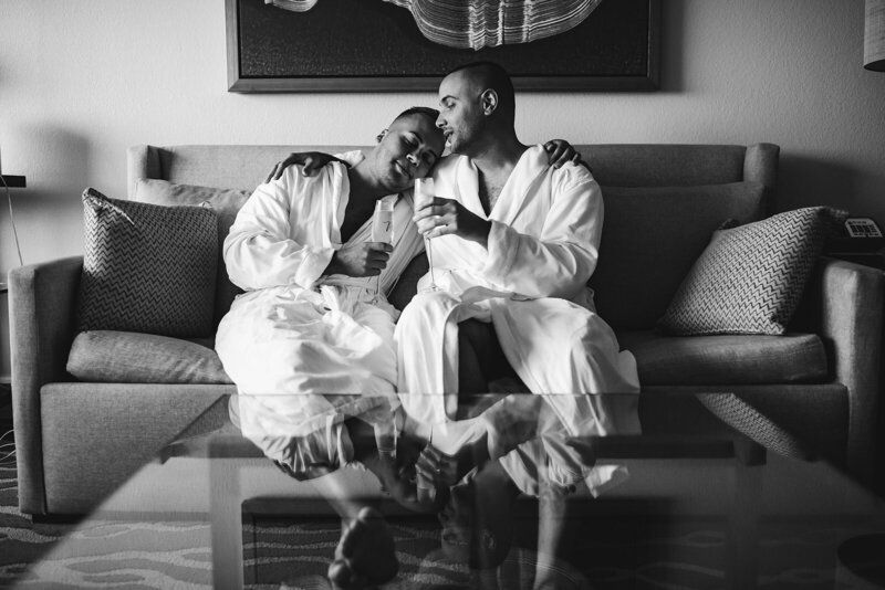 Grooms-Getting-Ready-Together-Robes-Hotel-Miami-Wedding