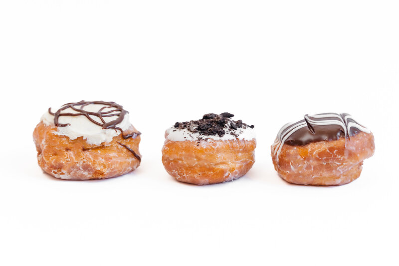 Brand photography image of donuts on white background