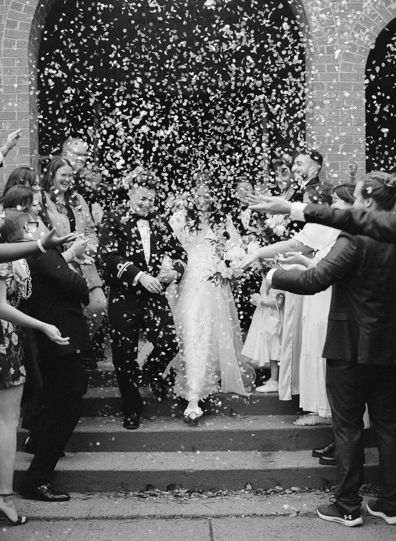 Halifax Wedding Couple celebrate their wedding ceremony in Nova Scotia with confetti
