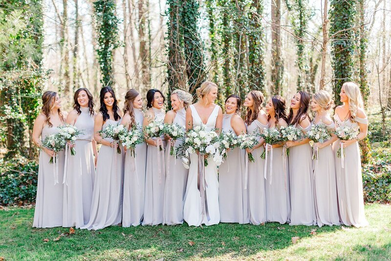 grey bridesmaid dresses by Knoxville Wedding Photographer, Amanda May Photos
