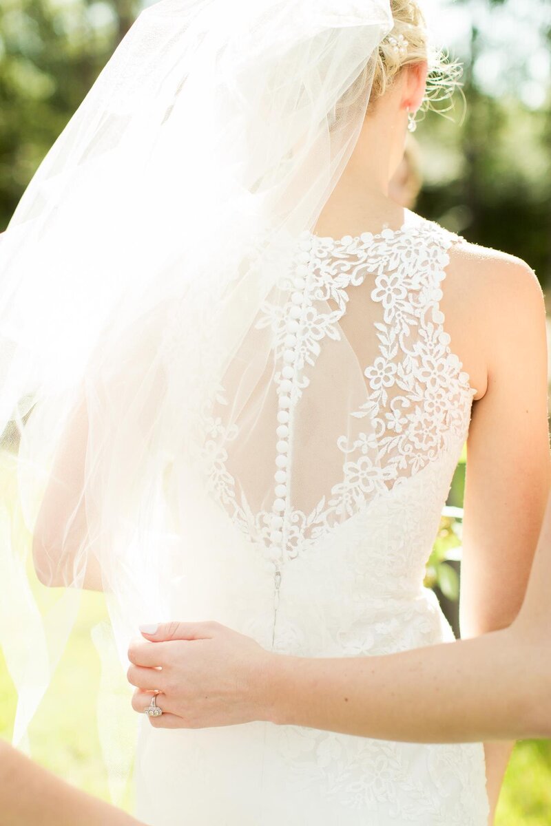 gorgeous lace work for the back of a white wedding gown
