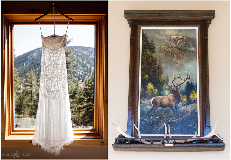 Wedding photo details from a private VRBO rental Home in Estes Park Colorado