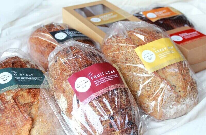 Loves of bread with colour food label branding