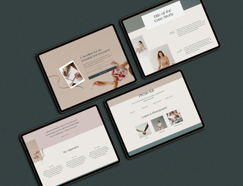 Layout of the Caregiver website template on iPad
