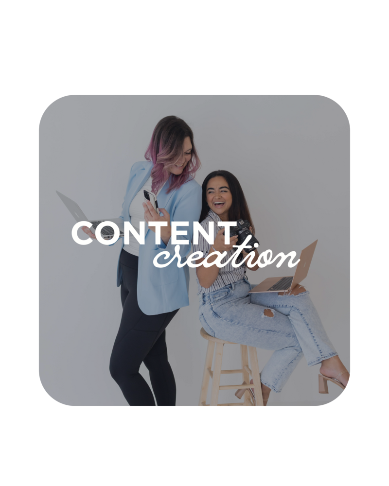 Women Team at Florida Social Butterfly with blue blazer and leggins and jeans working on computers and phones for social media management clients