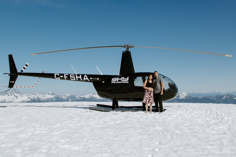 helicopter elopement in the dolomites on a mountain top