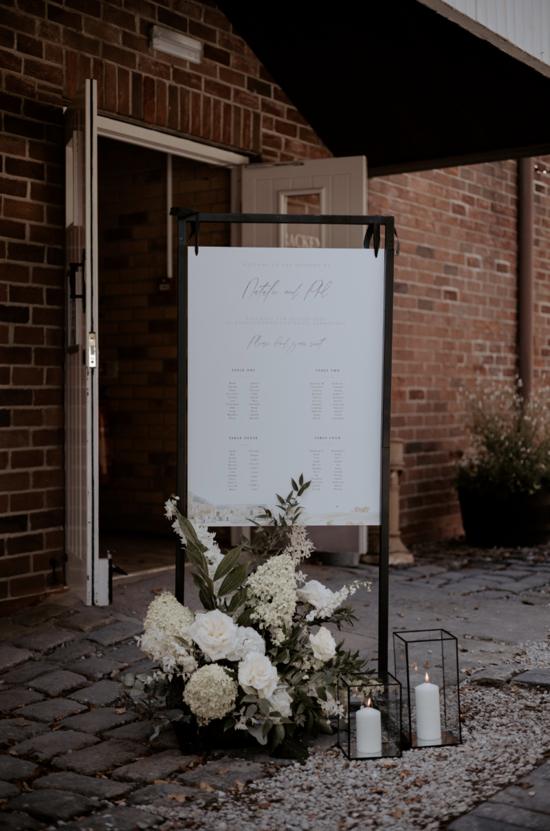 Wedding table plan designed by The Little Paper Shop Nantwich