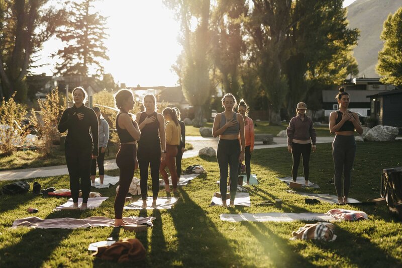 Women doing yoga in the Woodlands, Texas