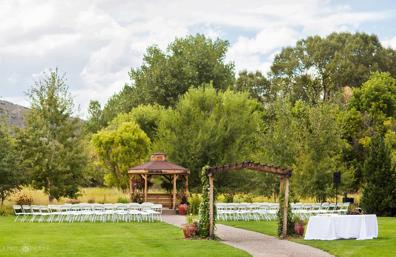 Wedding-Ceremony-Set-up-on-Lawn-at-Denver-Botanic-Gardens-Chatfield-Farms
