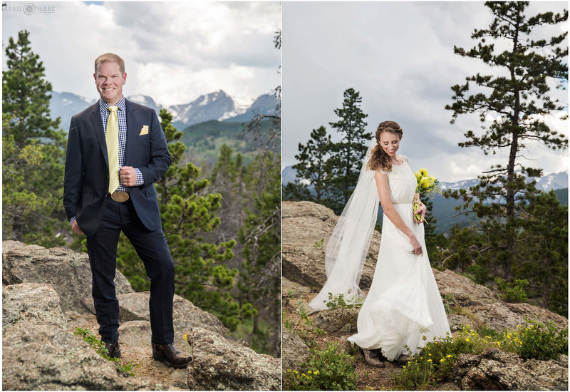 Beautiful Rocky Mountain wedding photos taken at YMCA of the Rockies near RMNP