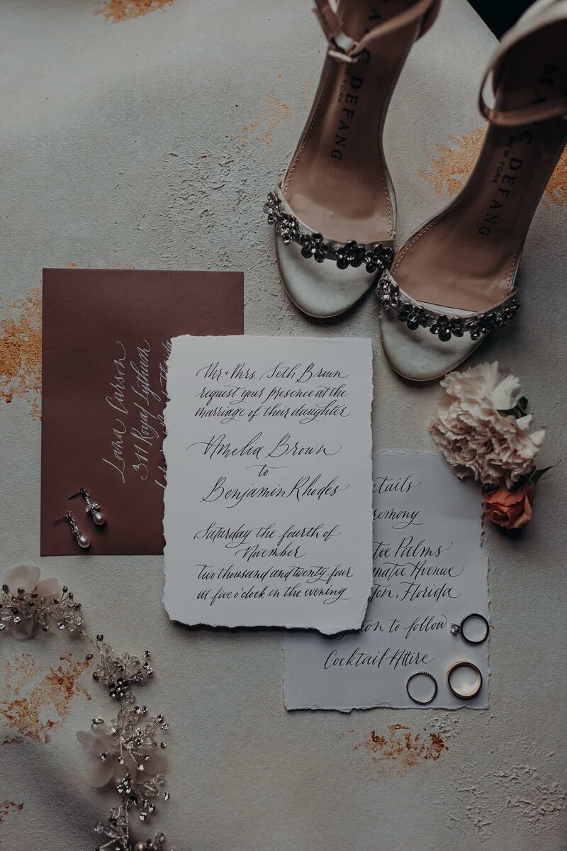 modern calligraphy place cards
