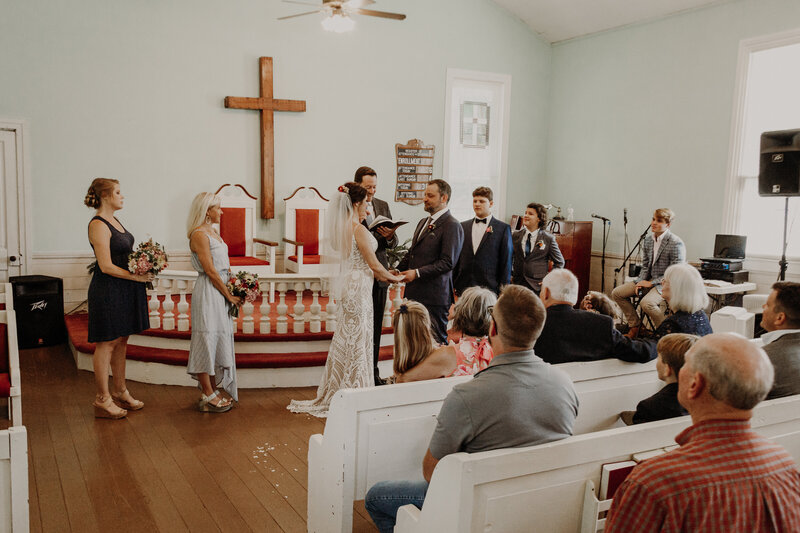 wedding ceremony in small church