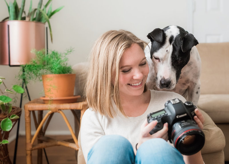 Claire Diana, Athens Georgia photographer with her dog