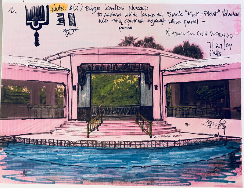 Pool House Sketch Elevation Stairs to Pool
