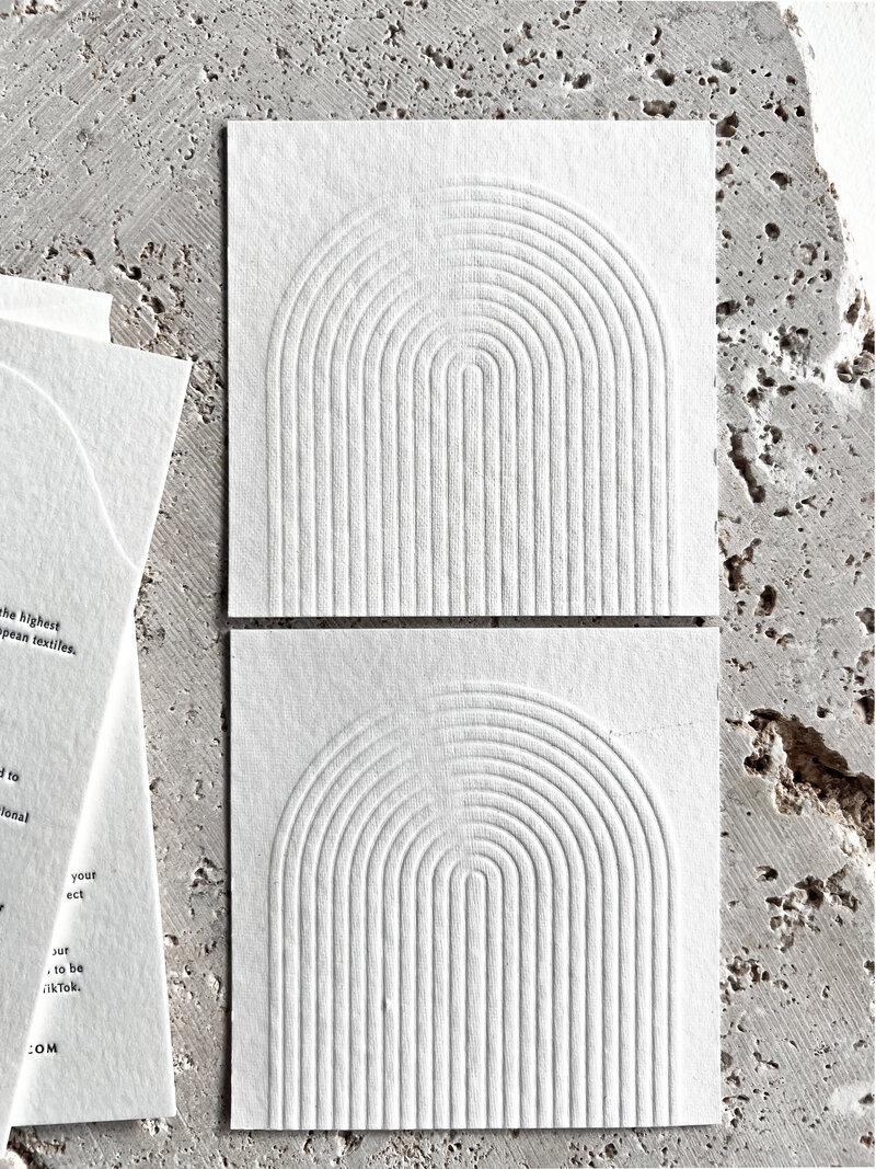 Letterpress printed wedding invitations and business branding