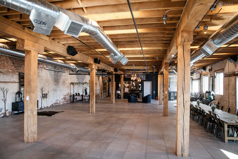 An industrial warehouse space for wedding rentals in Denver called Shyft at Mile High