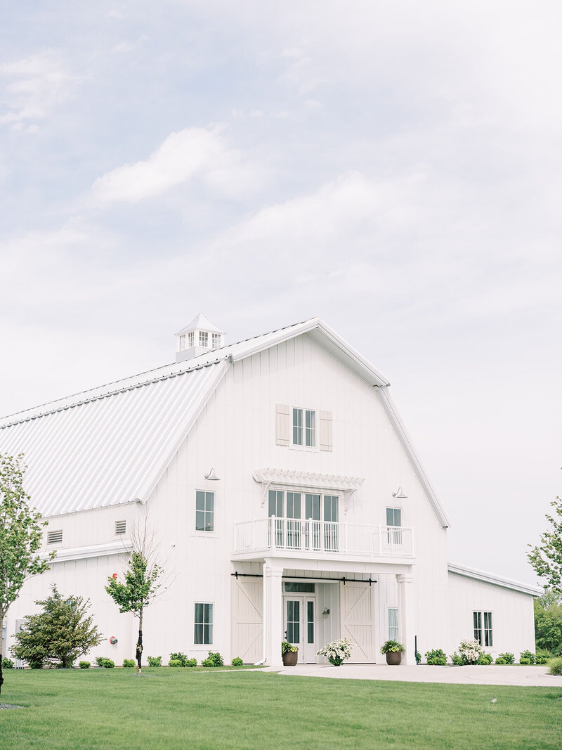 Luxury white barn wedding venue