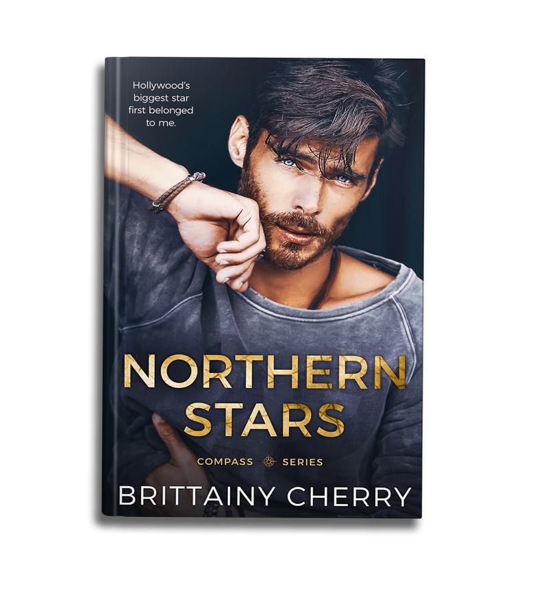 shirtless man with a blonde beard looking forward on the romance novel cover of eastern lights by author brittainy cherry