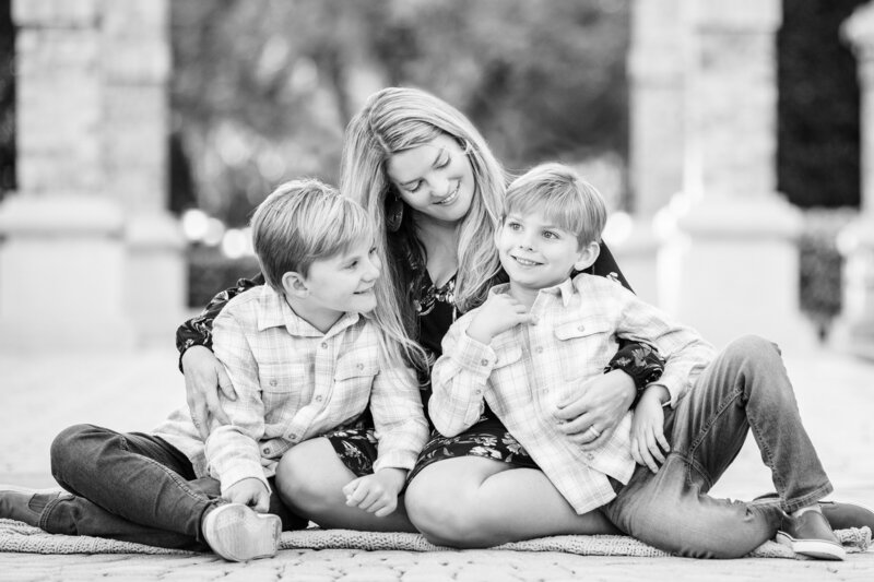 Mom cuddling two little boys by Orlando Portrait Photographer
