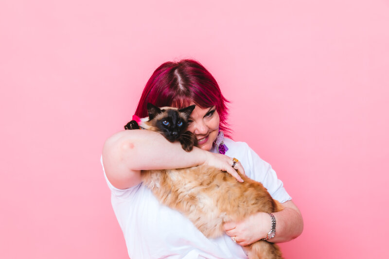 Women Holding cat